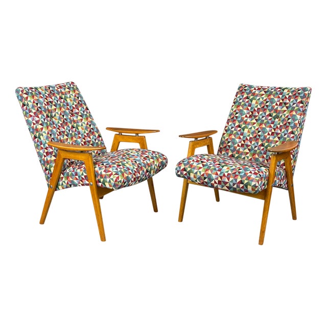 Set of Vintage Armchairs by Jaroslav Šmídek for Jitona, 1960s For Sale