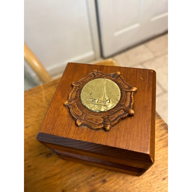 Vintage Mid 20th Century Nautical Reuge Music Box For Sale - Image 9 of 10