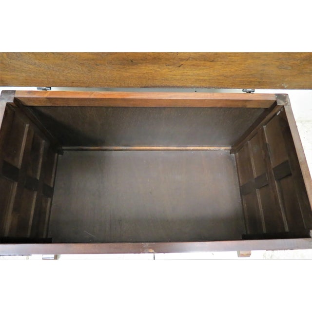 Brown French Renaissance Revival Oak Panel Front Blanket Box For Sale - Image 8 of 11