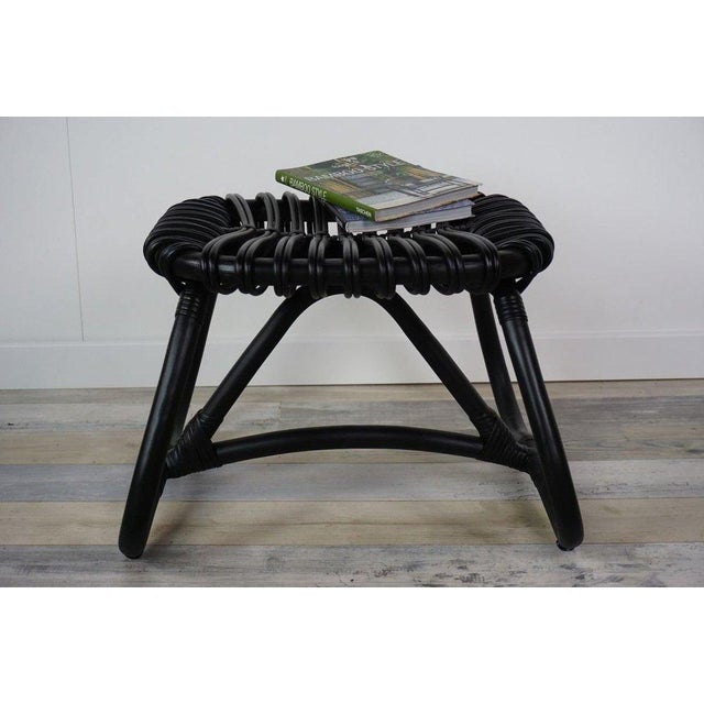 Rattan Armchair with Ottoman, Set of 2 For Sale - Image 5 of 11