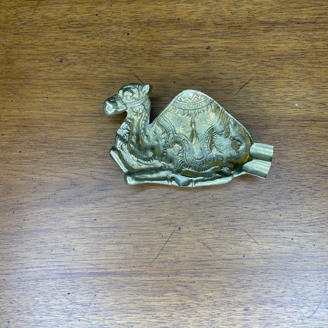 Mid 20th Century Vintage Brass Camel Ashtray For Sale - Image 5 of 5