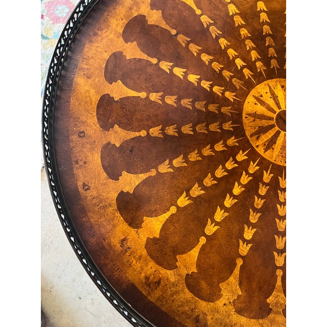 Round Inlaid Table Attributed to Theodore Alexander For Sale - Image 10 of 11