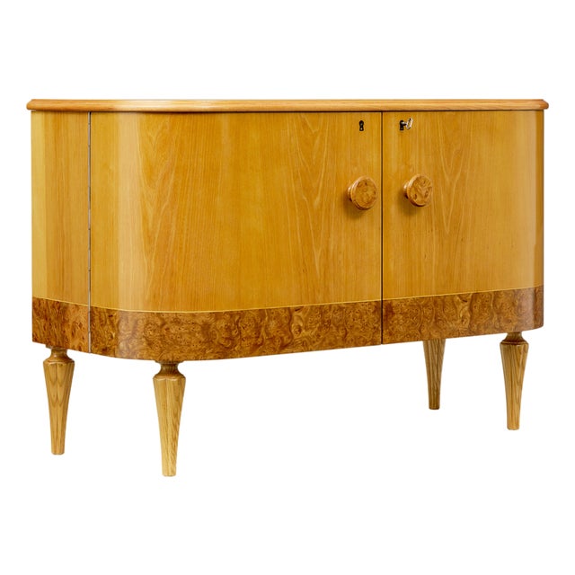 Small Mid-Century Modern Sideboard in Elm and Burr by Tingstroms, 1960 For Sale