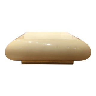 Faux Parchment Floating Coffee Table For Sale