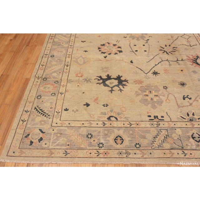 Modern Room Size Classic Turkish Oushak Design Contemporary Rug For Sale - Image 4 of 7