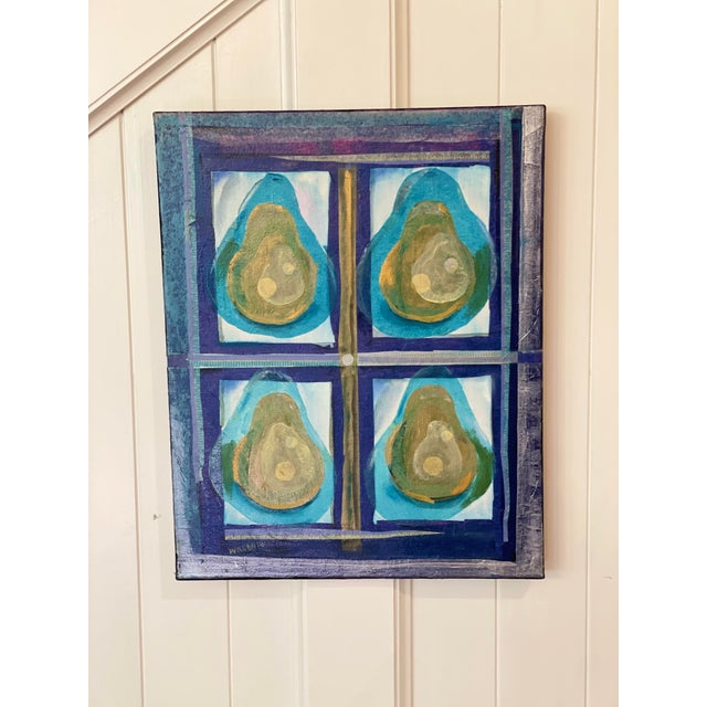 “Study in Pears” Original Contemporary Abstract Acrylic Signed Painting by Will Koenig For Sale - Image 4 of 4