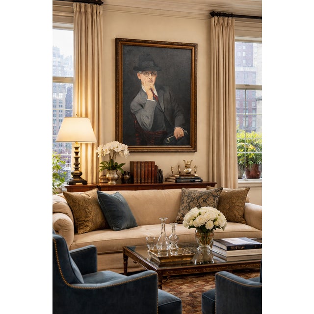 This is a distinguished and captivating portrait of a gentleman rendered in a realistic and detailed style. The man,...