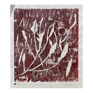 1960s Abstract Woodblock Print by Kolbhoff For Sale