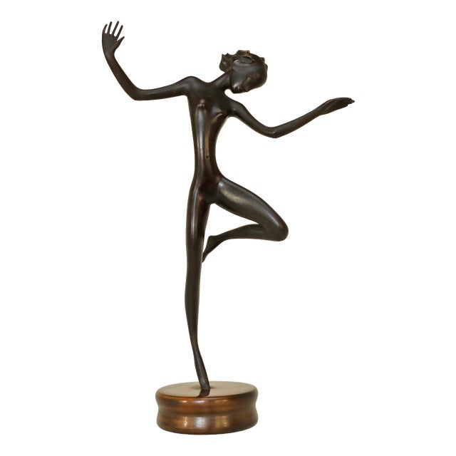 Franz Hagenauer, Nude Dancer, 1920s, Brass For Sale