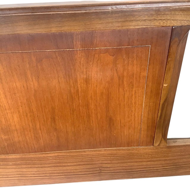 Wood Mid-Century Modern Walnut Headboard, Full/Queen, Sculptural Cutouts For Sale - Image 7 of 12