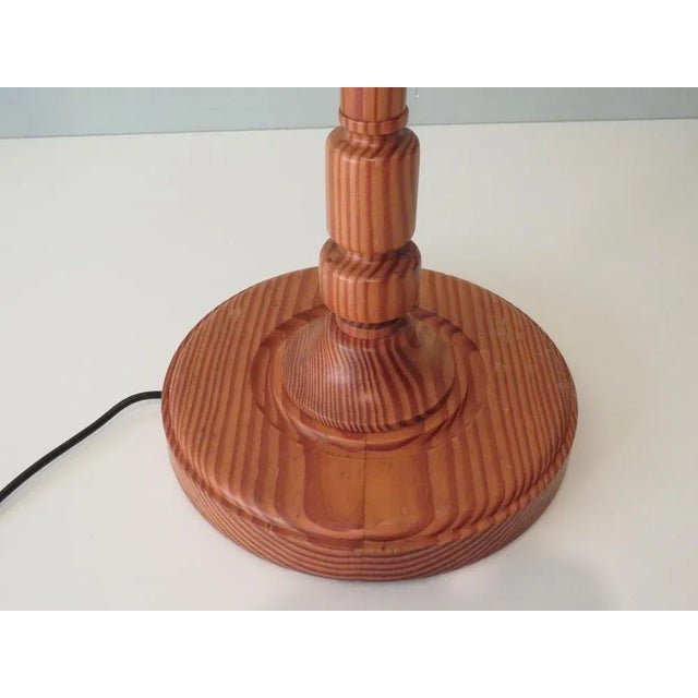 Blue Vintage Scandinavian Pine Floor Lamp with Bespoke Lampshade, 1960s For Sale - Image 8 of 9