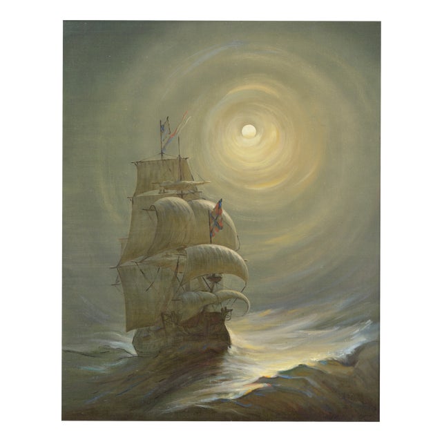 Vasily Hvatov, in the Moonlight, 1997, Oil on Canvas For Sale