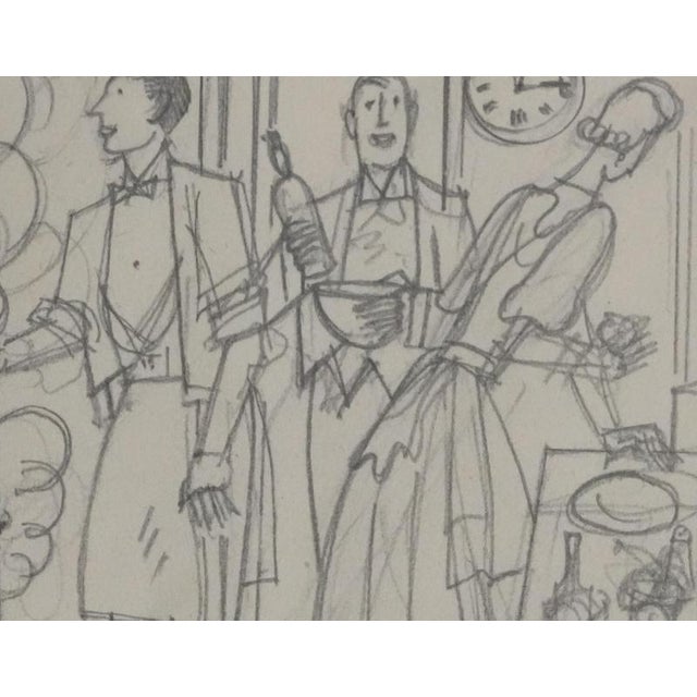 Jean-Emile Laboureur, In the Kitchen, 1937, Pencil on Paper For Sale - Image 5 of 7