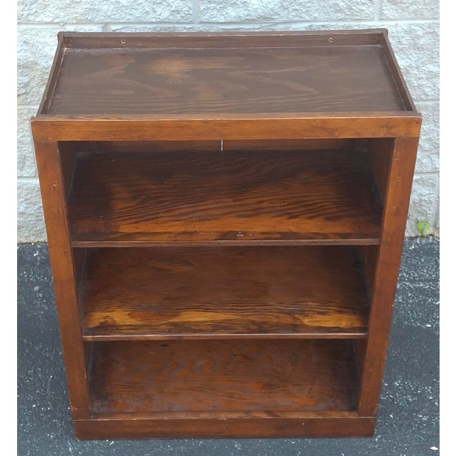 Mid 20th Century Stained Pine Low Bookcase For Sale - Image 4 of 8