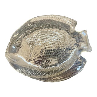 Vintage Glass French Fish Plates - Set of 8 For Sale