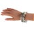 2000 - 2009 Emilio Pucci Stacked Silvered Spacer Bracelet Bangle with Lucite and Silk For Sale - Image 5 of 13