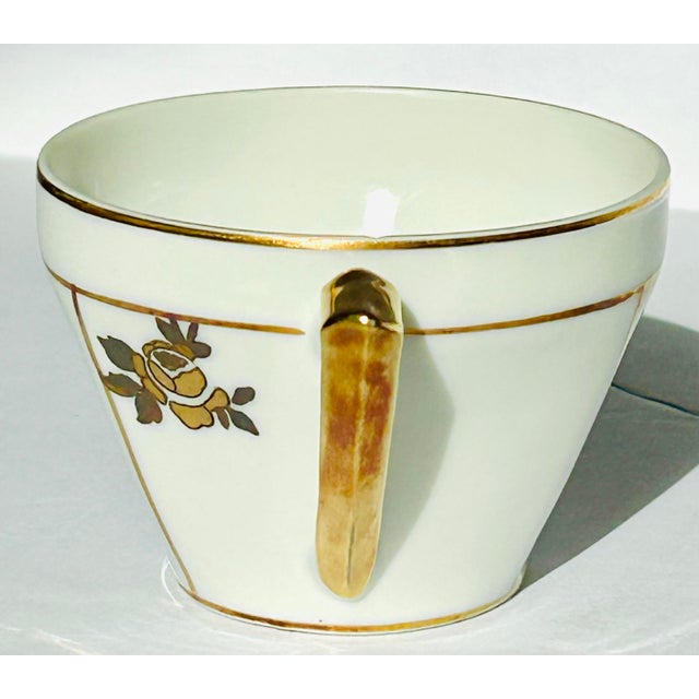 Art Deco Portuguese Espresso Cups and Saucers - Set of 8 For Sale In San Francisco - Image 6 of 12