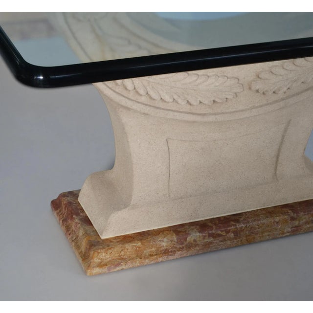 Royal Yellow Marble, Crystal & Carved Stone Coffee Table by Cupioli Made In Italy For Sale - Image 4 of 5