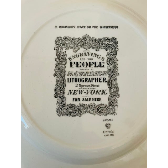 Sculpture Materials Antique Set 4 Currier & Ives American Engravings for the People Dinner Plates. For Sale - Image 7 of 7