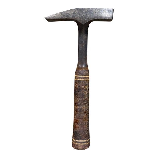 Classic Estwing Leather-Handled Rock Pick Geology Hammer Industial Decor For Sale
