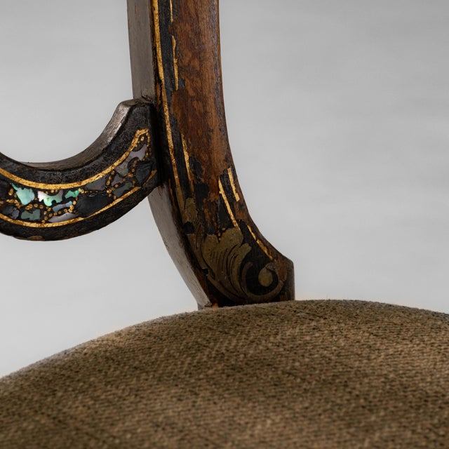 1860s French Baroque Revival Wooden Chair With Upholstered Seat For Sale - Image 14 of 18
