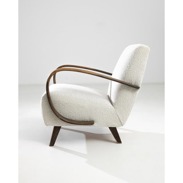 Mid-Century Modern 1950s Czech Wooden Armchair by J. Halabala For Sale - Image 3 of 7