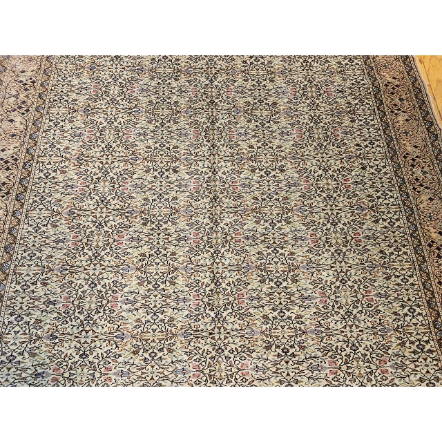 Vintage Turkish Hereke Room Size Rug, Hand-Woven Wool, Allover Pattern, 7' x 10' For Sale - Image 10 of 17