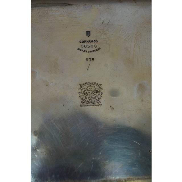 Antique 1876 Gorham Auditorium Hotel Chicago Silver Soldered Drink Serving Tray 6" For Sale - Image 10 of 10