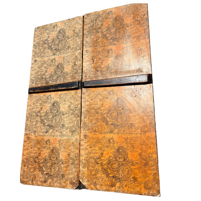 Antique Tibetan Cabinet Doors With Embossed Dragon Motifs, Pair For Sale In Los Angeles - Image 6 of 18
