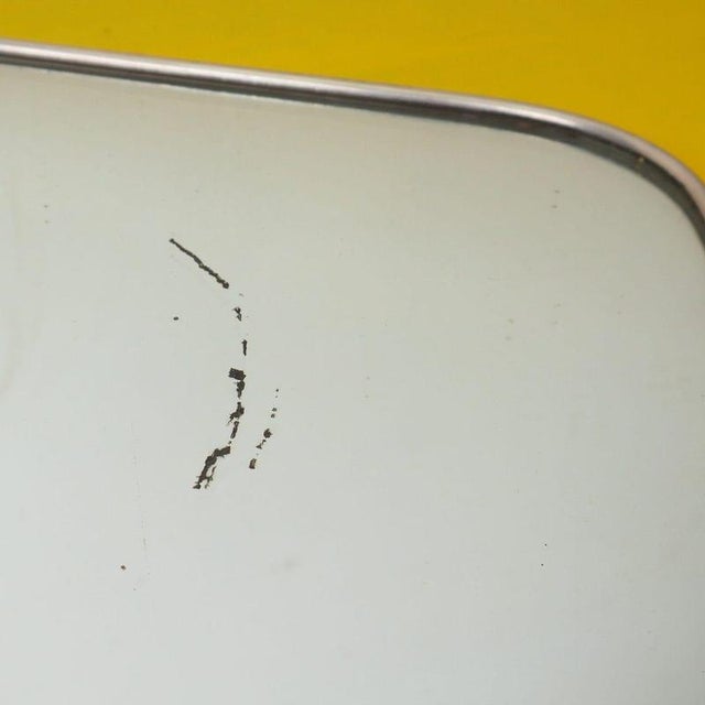 Wooden Mirror with Aluminum Edge, 1940s For Sale - Image 5 of 12