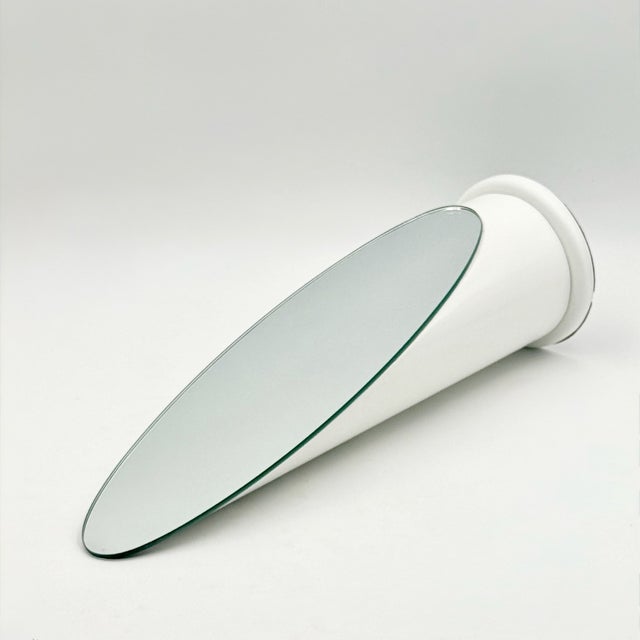 White Lipstick Table Mirror, Italy, 1970s For Sale - Image 10 of 14