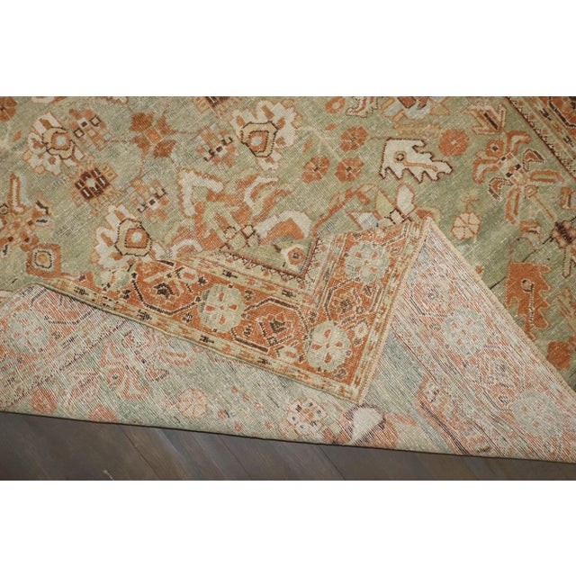Early 20th Century Early 20th Century Persian Afshar Light Green Orange Border Rug - 4'3" x 6'1" For Sale - Image 5 of 8
