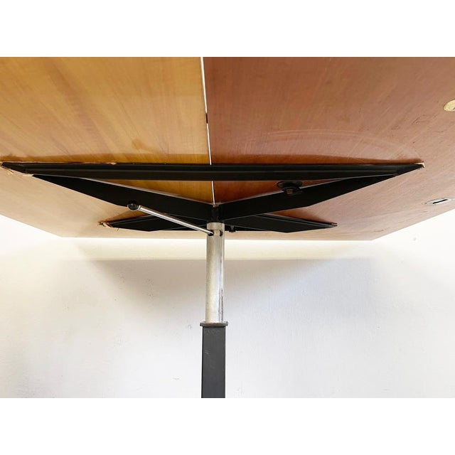 Mid-Century Adjustable Dining or Coffee Table in Nutwood Veneer and Chrome by Wilhelm Renz, 1975 For Sale - Image 11 of 17