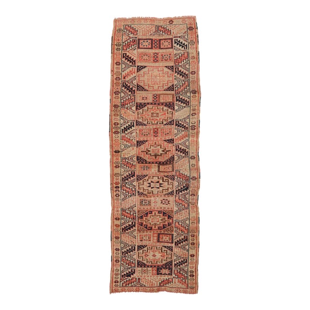 Mid 20th Century Vintage Faded Turkish Runner Rug For Sale