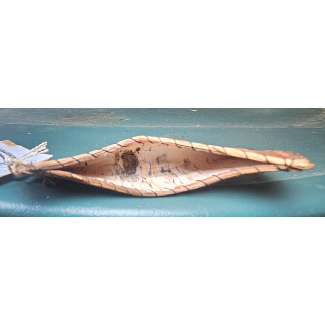 1940s Vintage 1942 Birch Bark," Mailer Canoe" From Kings Beach, Ca With Original Stamp and Tag For Sale - Image 5 of 10