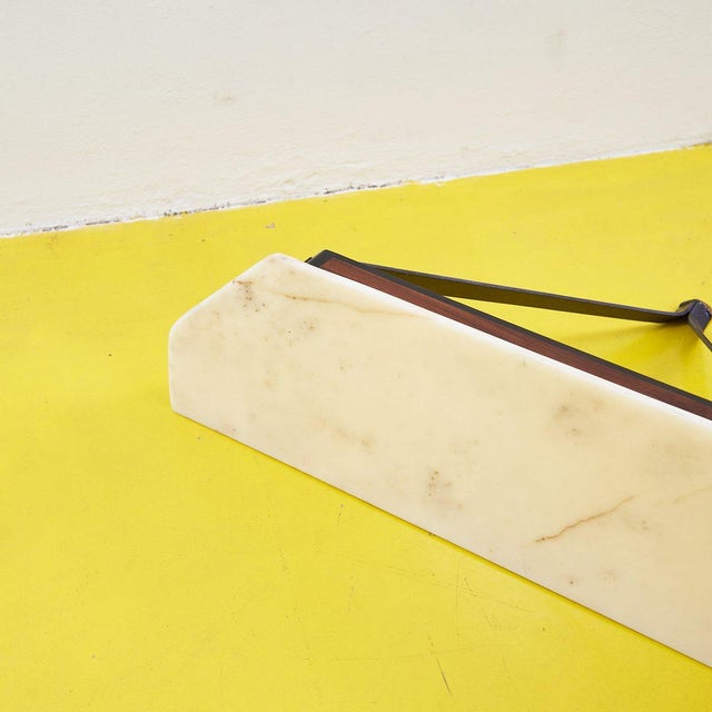 Metal Wall Console with Marble Tops, 1940s For Sale - Image 3 of 7