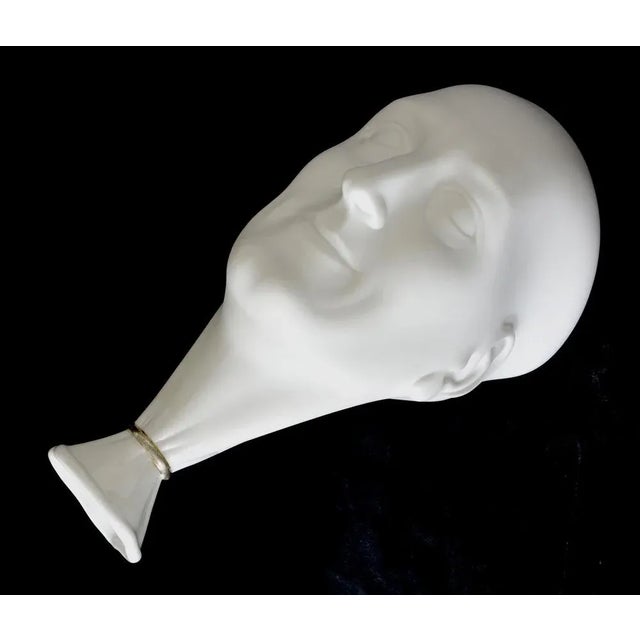 White Porcelain Man's Head Vase by Ilona Romule For Sale - Image 4 of 5
