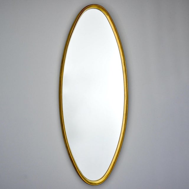 Oval Mid Century Giltwood Framed Wall Mirror Chairish