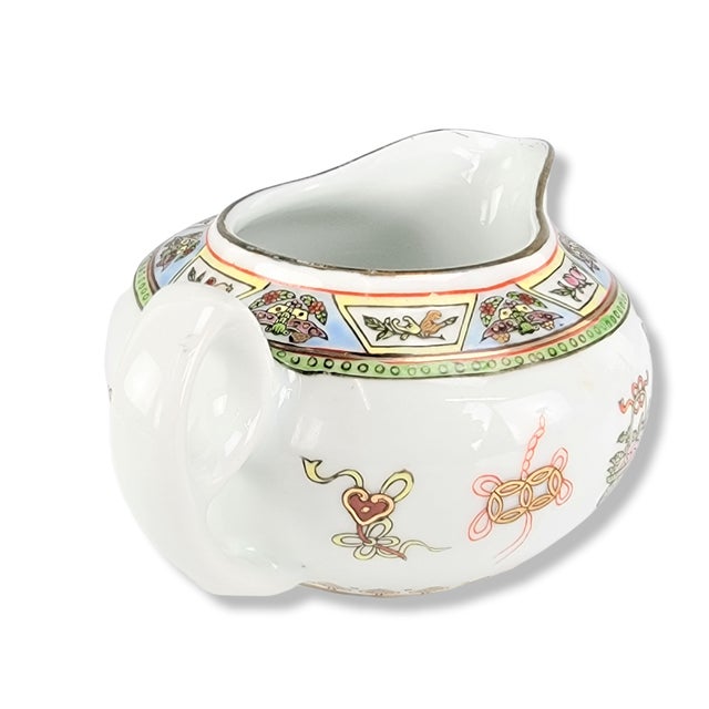Chinese Jingdezhen Guangcai Porcelain Creamer With Eight Treasures Motif For Sale - Image 3 of 8