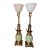 Vintage Stiffel Celadon Green Ostrich Egg Brass Torchiere Lamps - a Pair For Sale