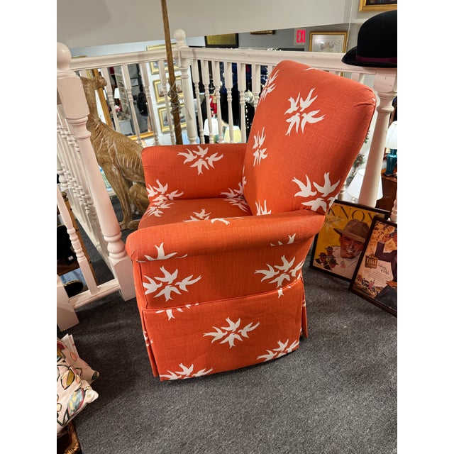 1970s Vintage Designer Fabric Club Chair For Sale - Image 5 of 7