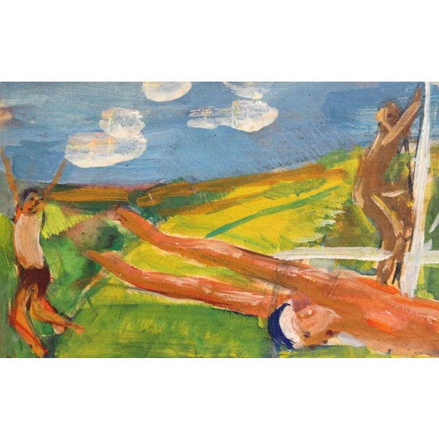 Berthommé Saint-André, The Divers, 1930s, Oil Painting on Board, Framed For Sale - Image 14 of 17