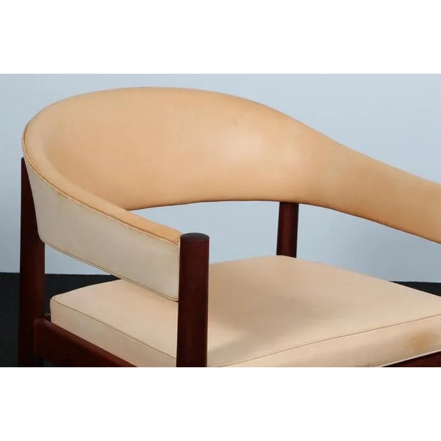 Grete Jalk Vintage Lounge Chair with Frame of Mahogany by Grete Jalk, 1960s For Sale - Image 4 of 9