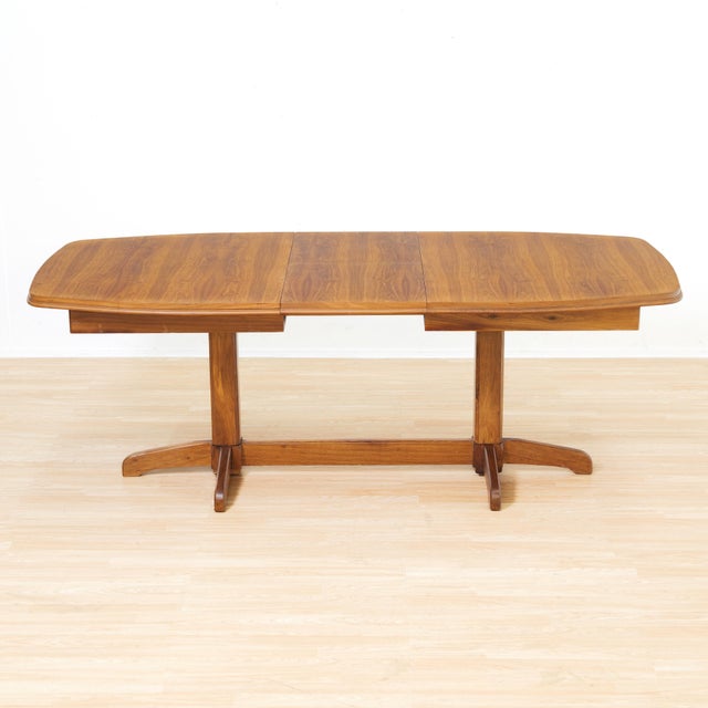Mid-Century Modern Mid Century Scandinavian Teak Extending Dining Table For Sale - Image 3 of 12
