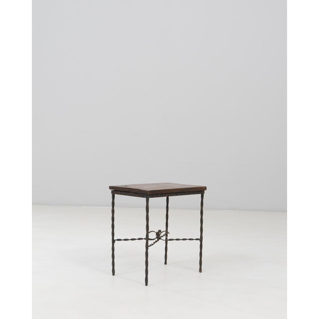 20th Century French Metal and Wooden Side Table With Twisted Legs For Sale - Image 4 of 18