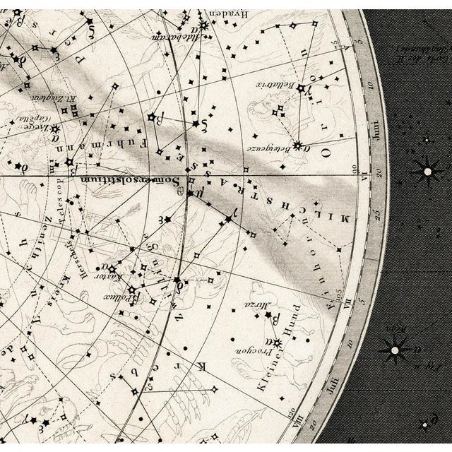 Paper Reproduction 19th Century Celestial Map For Sale - Image 7 of 7