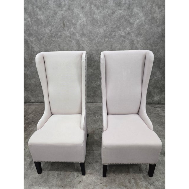 Contemporary High Back Dining Chairs - Pair For Sale - Image 9 of 9
