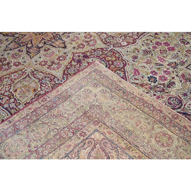 Late 18th Century Antique Ivory Lavar Kerman Rug 10'1'' x 14'11'' For Sale - Image 4 of 12
