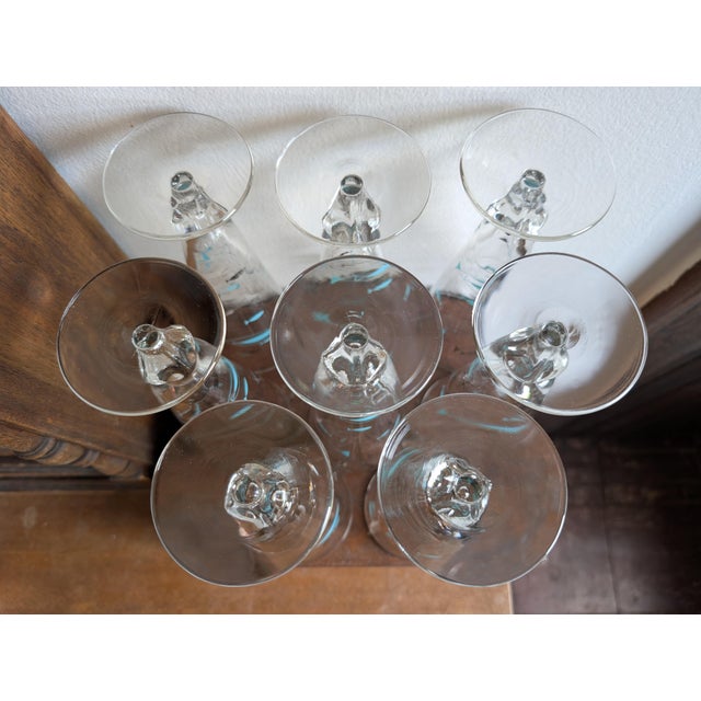 Mid 20th Century Vintage Mediterranean Atomic Fish Pilsner Glasses by Libbey ~ Set of 8 ~ Mid-Century Modern, Aqua Blue and Black With Platinum Trim For Sale - Image 5 of 15