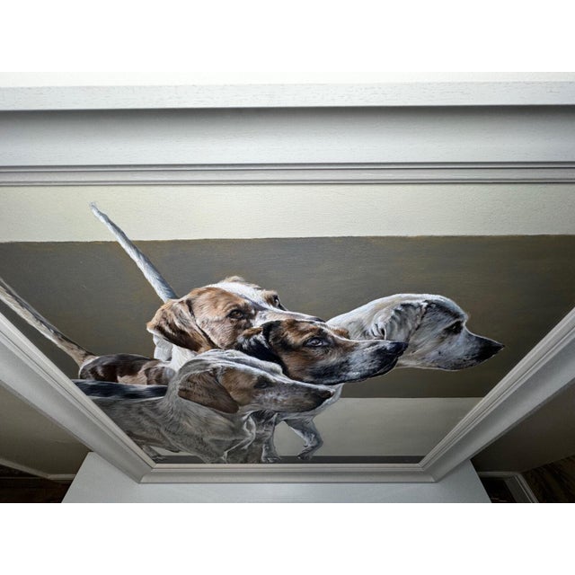 British Hunting Large Farmed Oil Painting Title "Berkeley Goblin” Pack of Foxhounds, Berkeley Hunt by Vicky Palmer For Sale - Image 6 of 18